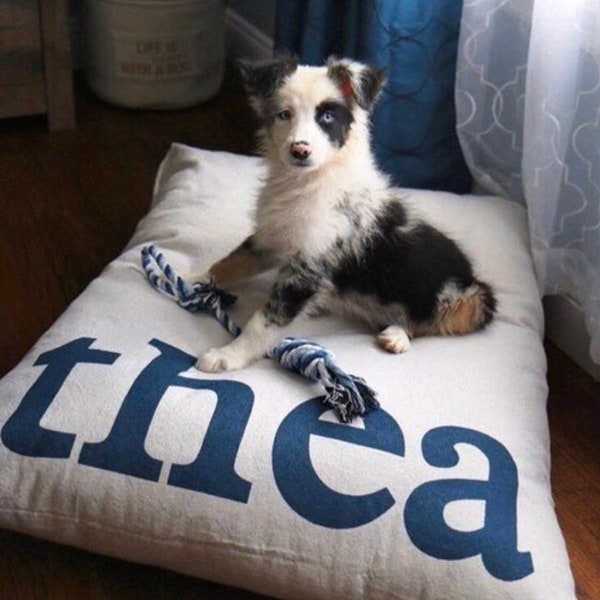 The OG by Furlap Cotton Canvas or Denim Dog Pet Bed and Duvets, Zipper Free Personalization included*, Machine Wash and Dry