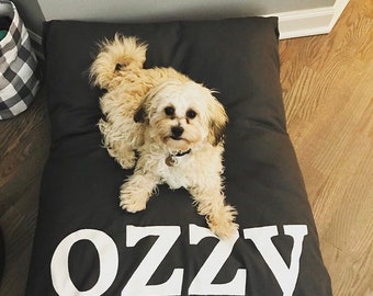 The OG by Furlap Cotton Canvas or Denim Dog Pet Bed and Duvets, Zipper Free Personalization included*, Machine Wash and Dry