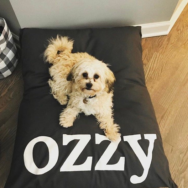 The OG by Furlap Cotton Canvas or Denim Dog Pet Bed and Duvets, Zipper Free Personalization included*, Machine Wash and Dry