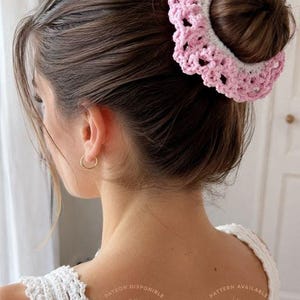 Crochet Scrunchie Pattern EN/FR – Lace Scrunchie Crochet Pattern PDF – Beginner Scrunchie Crochet Pattern – Lace Scrunchie Tutorial -