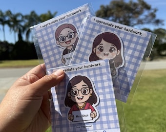 Magnete personalizzato per insegnanti, regalo con foto Chibi personalizzata