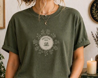Green Witch Shirt, Witchy Herbal Tee, Plant Medicine Shirt, Witchcore Clothing, Pagan Shirt, Herbalist Gift, Witchy Woman Tee Comfort Colors