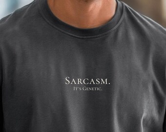 Camiseta sarcástica, camiseta de humor negro, camiseta con personalidad divertida, camiseta irónica, camiseta sarcástica, camiseta gráfica "Es genético", Comfort Colors