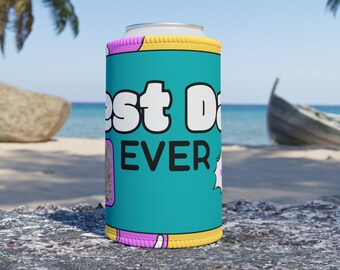Portabotellas personalizado, Portabotellas personalizado para papá, Portabotellas de cerveza, Enfriador de latas para papá, Regalo personalizado con foto para papá