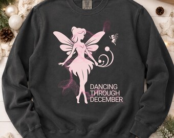 Sudadera navideña de ballet, sudadera de hada de azúcar, sudadera Fairycore de cuello redondo, sudadera de hada navideña, camiseta navideña de bailarina