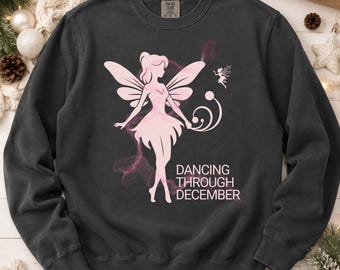 Sudadera navideña de ballet, sudadera de hada de azúcar, sudadera Fairycore de cuello redondo, sudadera de hada navideña, camiseta navideña de bailarina