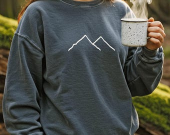 Mountain Sweatshirt, Hiking Crewneck, Mountain Life, Mountain Vibes, Forestcore Clothing, National Park Gift, Explore More, Mountain Lover