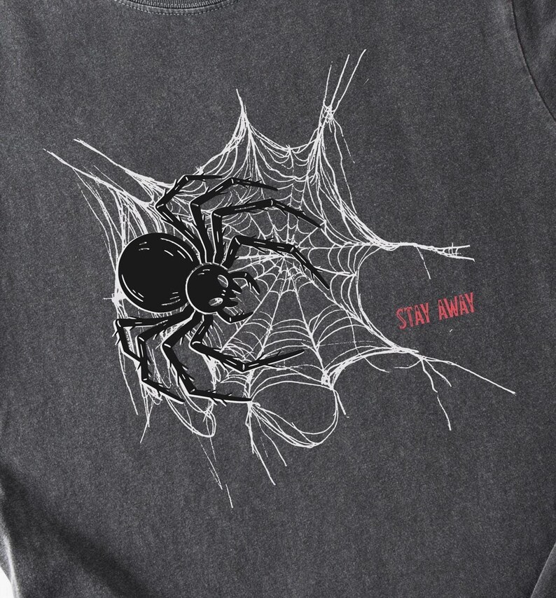 Spider Web Shirt, Spider Aesthetic Tee, Spider Lover Gift, Alternative Tee, Spider Graphic Tee, Gothic Grunge Shirt, Punk Shirt, Aesthetic image 3