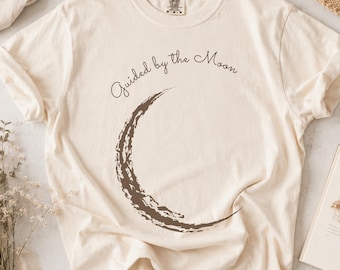 Guided by the Moon Shirt, Moon Lover Gift, Witchy Moon Shirt, Celestial Moon Shirt, Moon Phase Shirt, Celestial Tee, Crescent Moon Tee