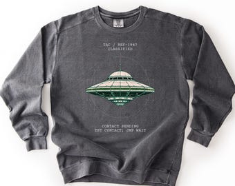 Camiseta con estética alienígena, camiseta vintage de alienígenas, camiseta retro de ovnis, regalo para creyentes en ovnis, camiseta de Roswell, camiseta con gráfico de ovnis clasificado, regalo