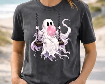 Comfort Colors Ghost Shirt, Cute Ghost Shirt, Ghost Lover Gift, Ghost Graphic Tee, Spooky Cute Ghost, Kawaii Ghost Shirt