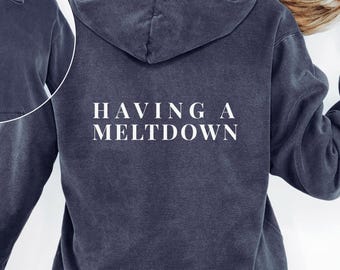 Sudadera con capucha "Tener un colapso", Sudadera con capucha emocional, Sudadera con capucha sobre salud mental, Sudadera con capucha con eslogan, Sudadera con capucha con cita sarcástica, Sudadera con capucha con la que te puedes identificar, Colores cómodos