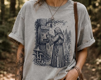 Camiseta con estampado de bruja, camiseta del bosque encantado, camiseta de boticario, camiseta Forestcore, camiseta de bruja caprichosa, camiseta con estética terrosa