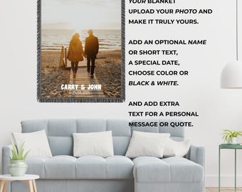 Manta familiar personalizada, manta de recuerdo familiar, manta con el nombre de la mascota, manta con nombre familiar personalizado, manta de regalo para parejas, regalo para recién casados