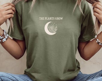 Camiseta de bruja verde, camiseta de bruja botánica, camiseta de bruja de plantas, camiseta witchcore, camiseta de plantas de bruja, regalo de herbolario