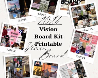 Kit Vision 2026 imprimable - Plus de 300 images d'affirmations, de photos et de citations pour une manifestation de planification des objectifs pour une femme, téléchargement numérique