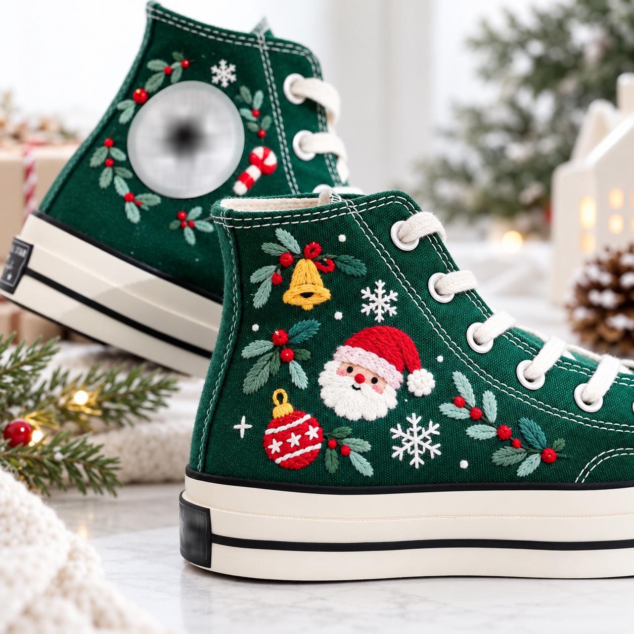 Santa Claus Converse - Etsy