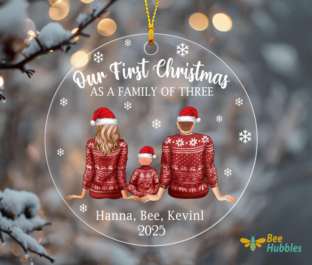 Personalized Family Ornament With Kids, Our First Christmas Couple ...