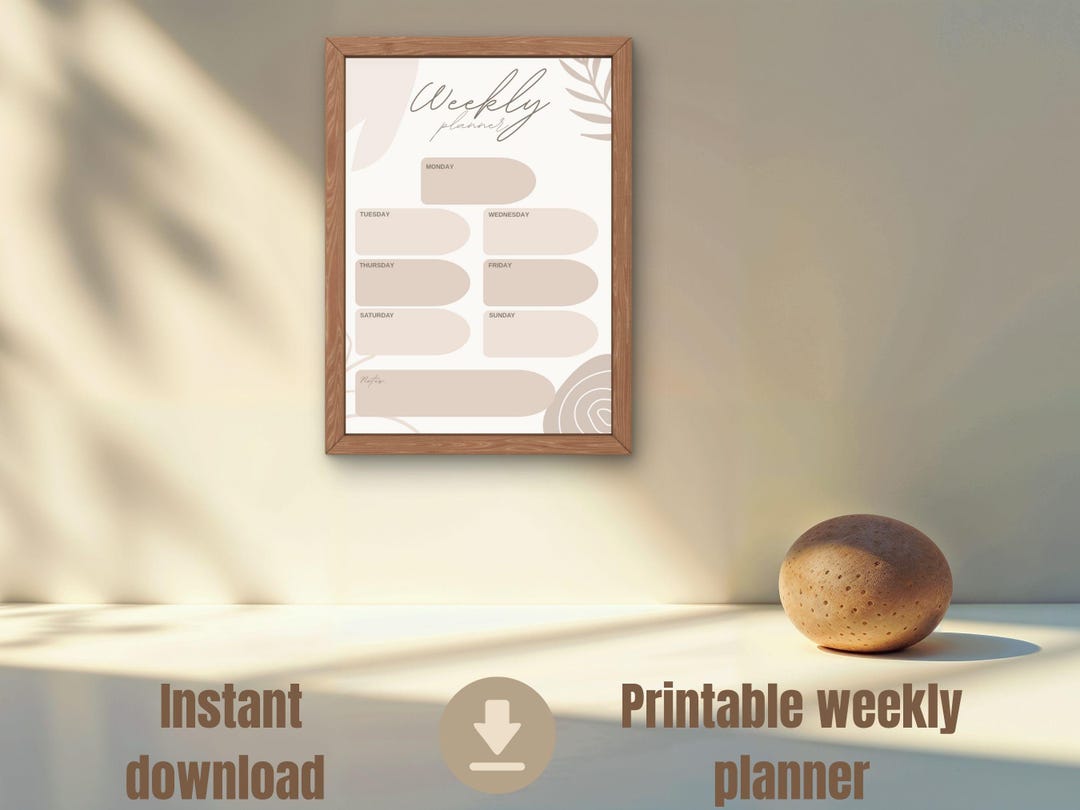 Weekly Planner Printable – Minimalist Weekly Schedule Organizer PDF - Etsy