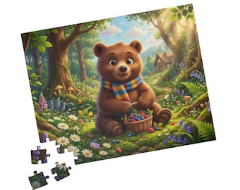 Rompecabezas Oso en el Bosque 110 Piezas / Rompecabezas de Animales del Bosque para Niños