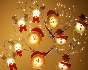 Christmas LED String Lights, Snowman Holiday Garland for Home Decor, Winter Party Decorations & Festive Xmas Gift, Christmas decor