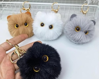 Cute Plush Doll Keychain, Kawaii Bag Charm Keyring, Soft Cartoon Pendant Toy, Birthday Gift Accessory for Women Girls Couples