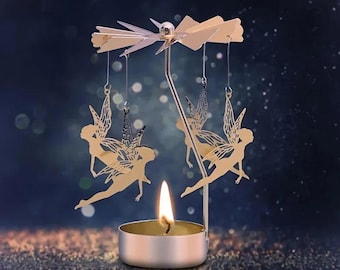 1pc Metal Rotating Candle Holder – Hot Spinning Candle Stand for Christmas, Wedding, Dinner Party, Halloween Decoration & Gift