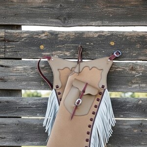 Handmade Suede Leather Chap: Adjustable Unisex Native Western Fringe Chaps