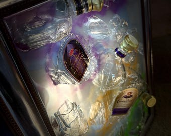 ジャックダニエル / コーラ - 割れたボトルアート - Etsy 日本