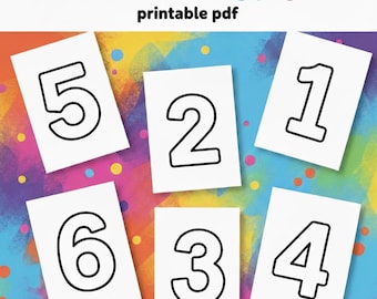 Number Coloring Pages 0-10, Toddler Math Activity (Printable PDF)