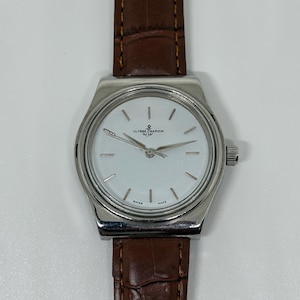 Vintage Ulysse Nardin 17 Jewels Manual Winding Swiss Made Men's Wristwatch White Dial image 7