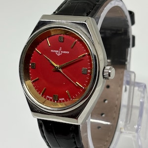 Vintage Ulysse Nardin 17 Jewels Manual Winding Swiss Made Men's Wristwatch Red Dial image 3