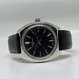 Vintage Ulysse Nardin 17 Jewels Manual Winding Swiss Made Men's Wristwatch Black Dial image 6