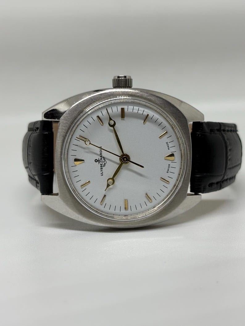 Vintage Ulysse Nardin 17 Jewels Handaufzug Swiss Made Herrenarmbanduhr mit weißem Zifferblatt Bild 6