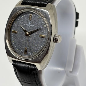 Vintage Ulysse Nardin 17 Jewels Manualny szwajcarski męski zegarek na rękę z czarną tarczą zdjęcie 3