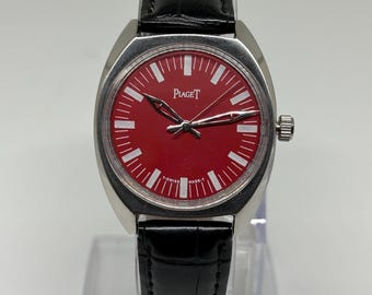 Vintage Piaget 17 Jewels Manual Winding Red Dial Swiss Made Men’s watch
