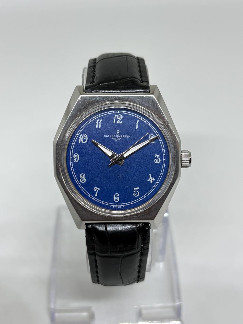 Vintage Ulysse Nardin 17 Jewels Manual Winding Swiss Made Men's Wrist Watch Blue Dial image 1