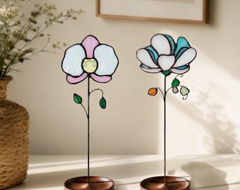 ステンドグラスのフリージアの花束：手作りの家庭スタイル - Etsy 日本