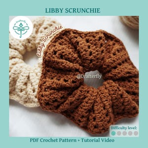 Libby Scrunchie Crochet Pattern | Super Quick & Easy | Beginner Friendly | Instant Download PDF | Video Tutorial