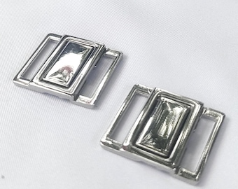 15mm (5/8") Silver Bra or Bikini Clasp - Ideal for Bra Making and Swimwear