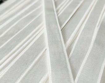 Elastique de bretelle de soutien-gorge blanc ivoire de 12 mm (1/2 po.) - Matières mortes provenant de sources durables, idéales pour la fabrication de soutiens-gorge et la lingerie