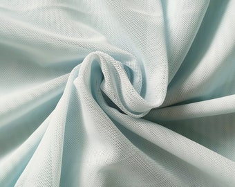Lightweight Power Net in Pale Blue - Sustainably Sourced Deadstock Ideal for Bra Making and Swimwear