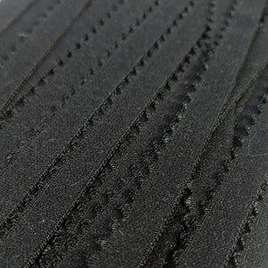 11mm (7/16&quot;) Black Picot Underwear Elastic - Sustainably Sourced Deadstock Ideal for Bra Making and Lingerie