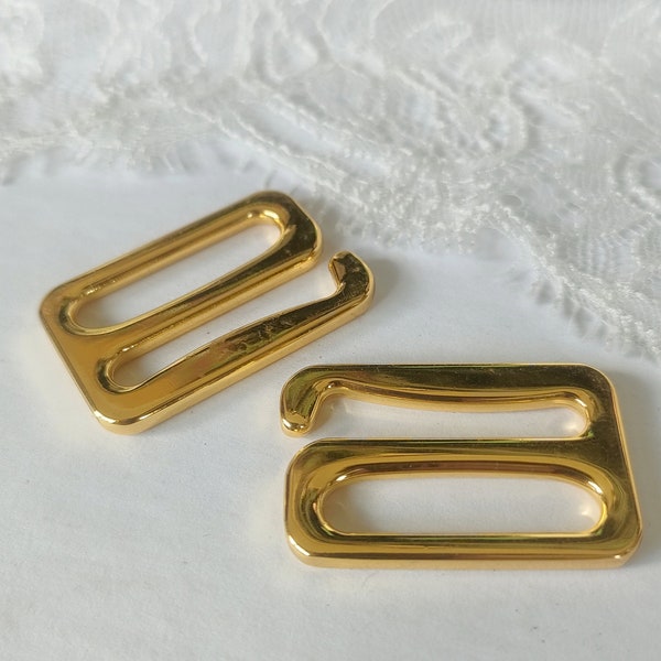 25mm (1") Gold Bikini Bra Lingerie Hook - Sustainably Sourced Deadstock Ideal for Bra Making