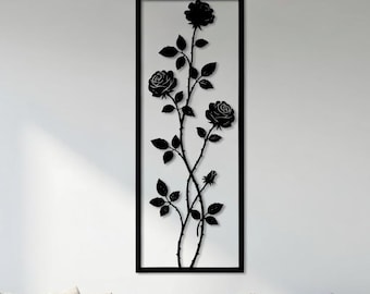 Rose Flower Wall Art SVG | Laser Cut File, CNC, Glowforge (Digital Download)