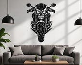 Skull Motorcycle Metal Wall Art, Biker Laser Cut File (Digital Download)