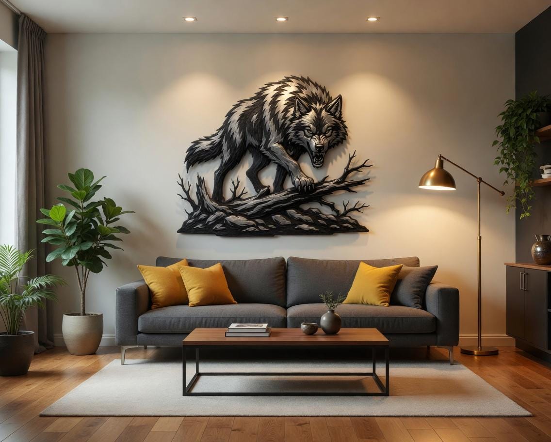 Angry Wolf Wall Art SVG DXF, Wildlife Metal Decor, Laser Cut File for ...