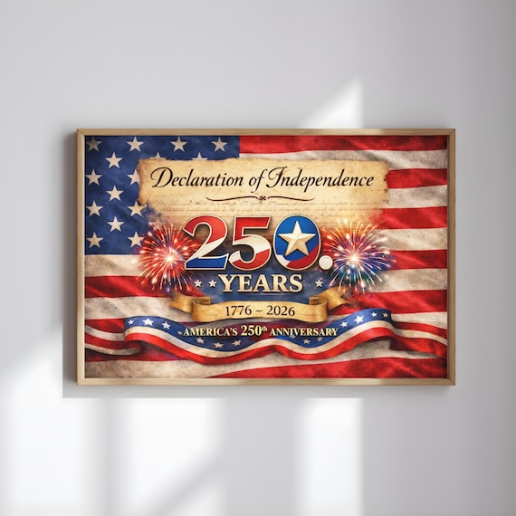 America 250th Anniversary Poster | Declaration of Independence