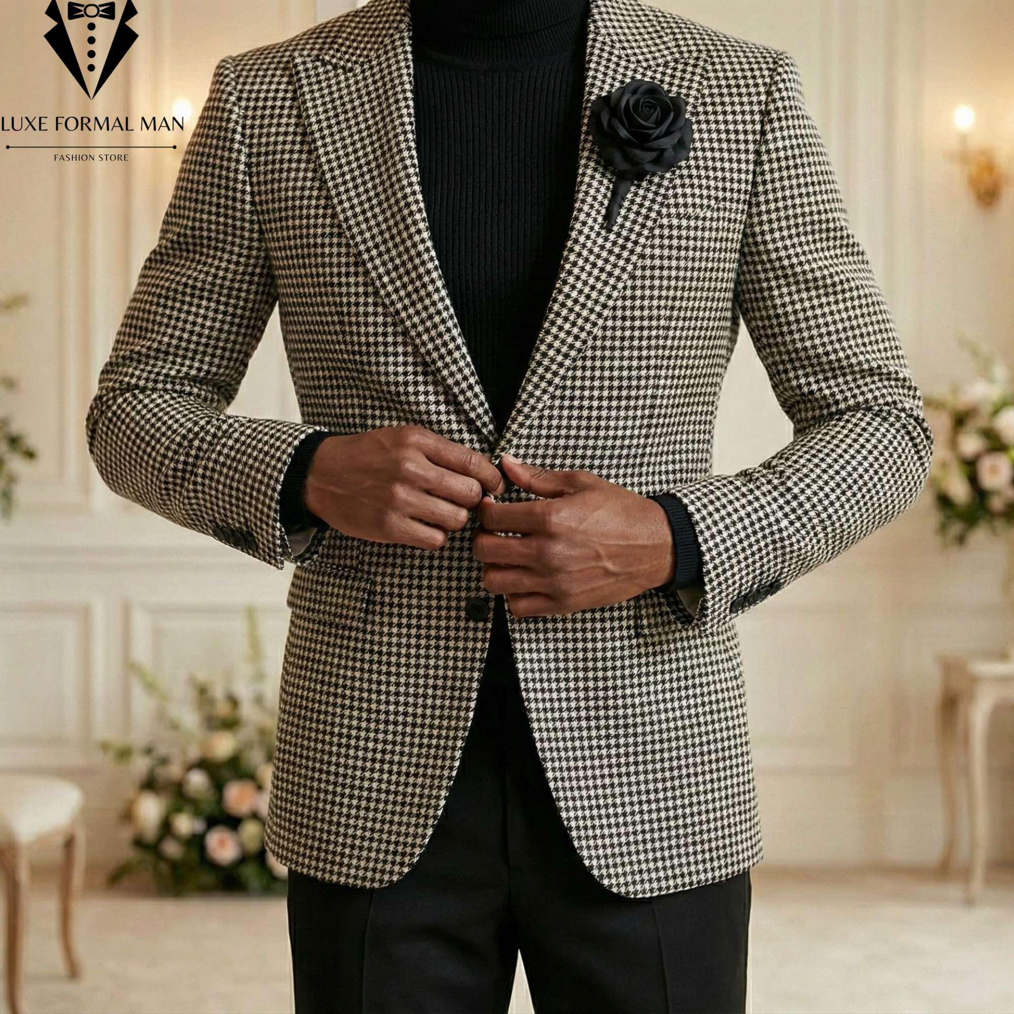 Veste Femme Pied-de-poule Noir Et Blanc - Taille M - Polyester - Neuve Avec étiquettes