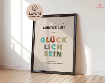 Money Gift for Happiness | Minimal Typography Poster | Creative DIY Cash Gift | Printable PDF | Thoughtful Gift | Instant Download